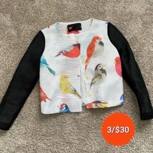 Lightweight bird print mesh jacket